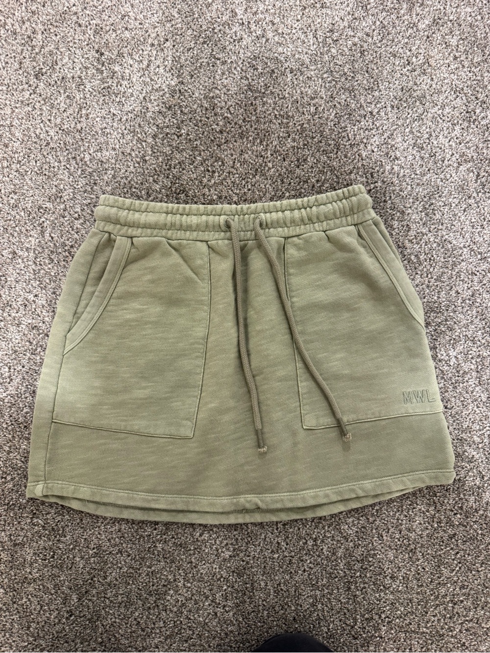 Madewell Olive Drawstring Mini Skirt